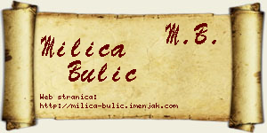 Milica Bulić vizit kartica